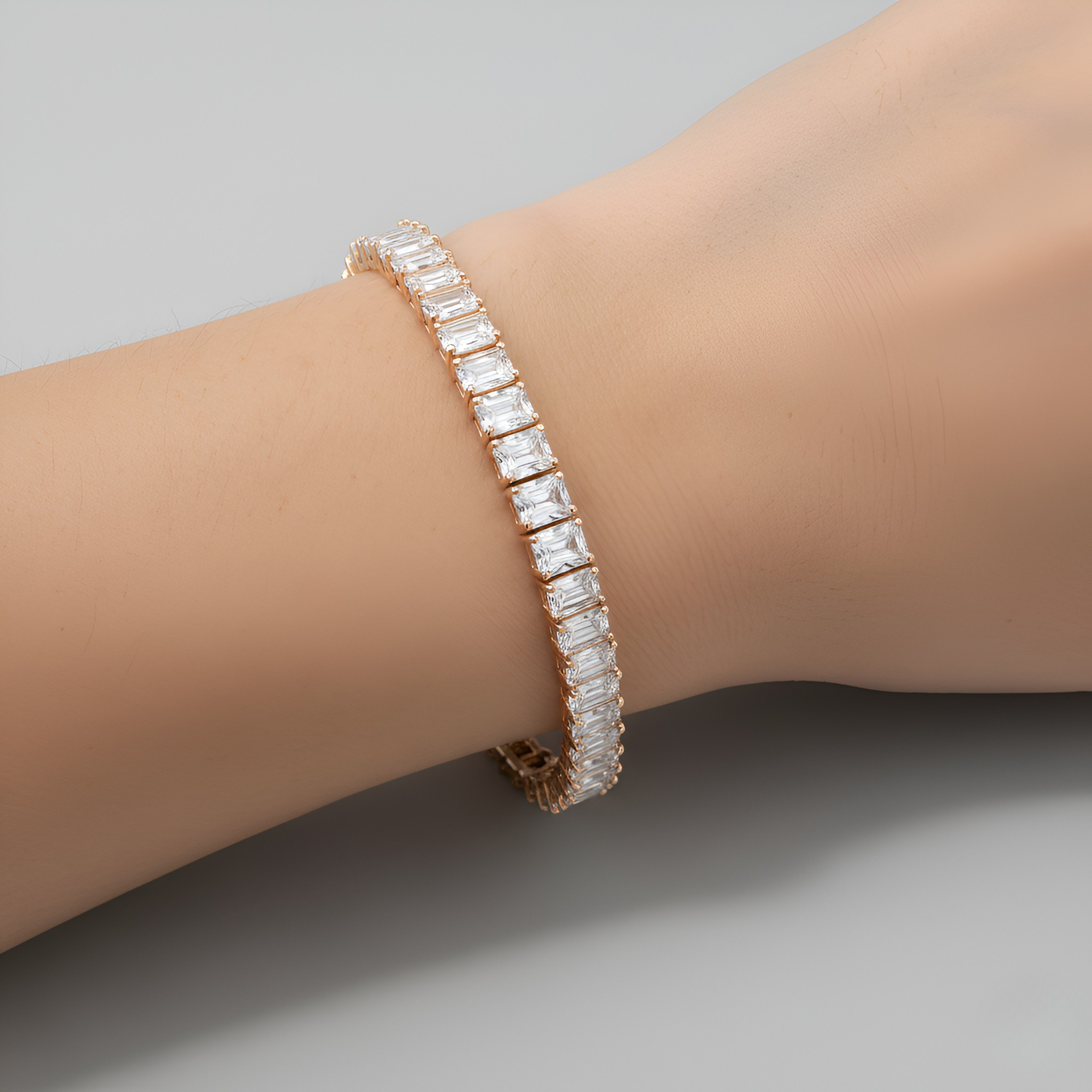 Gold Baguette Tennis Bracelet