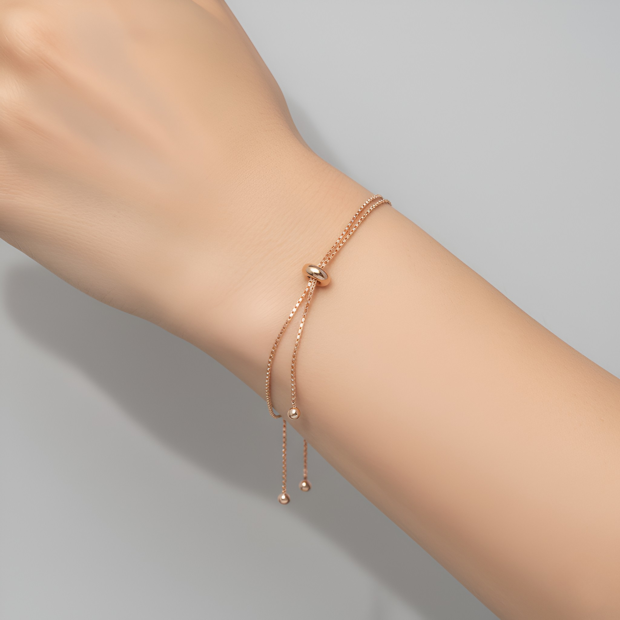 Rose Gold Sliding Clasp Bracelet