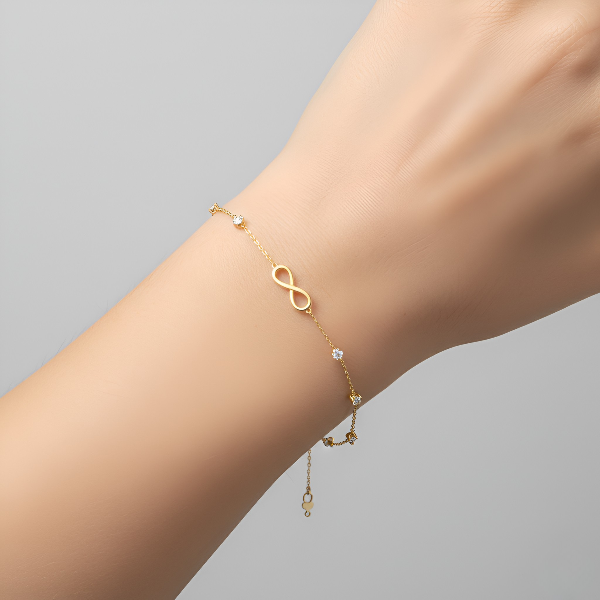 Delicate Gold Bracelet with Stones