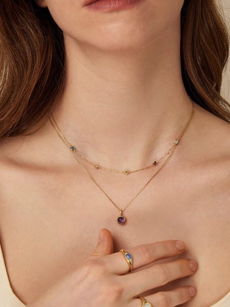 Multi-Stone Dot Necklace