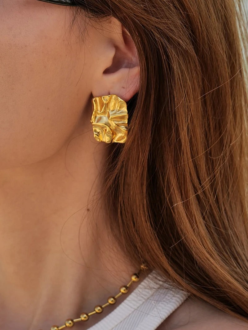 Sculpted Abstract Stud Earrings