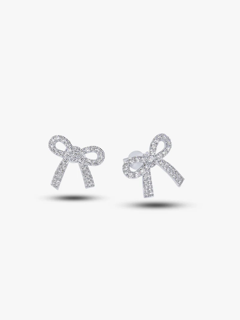 Crystal Bow Stud Earrings