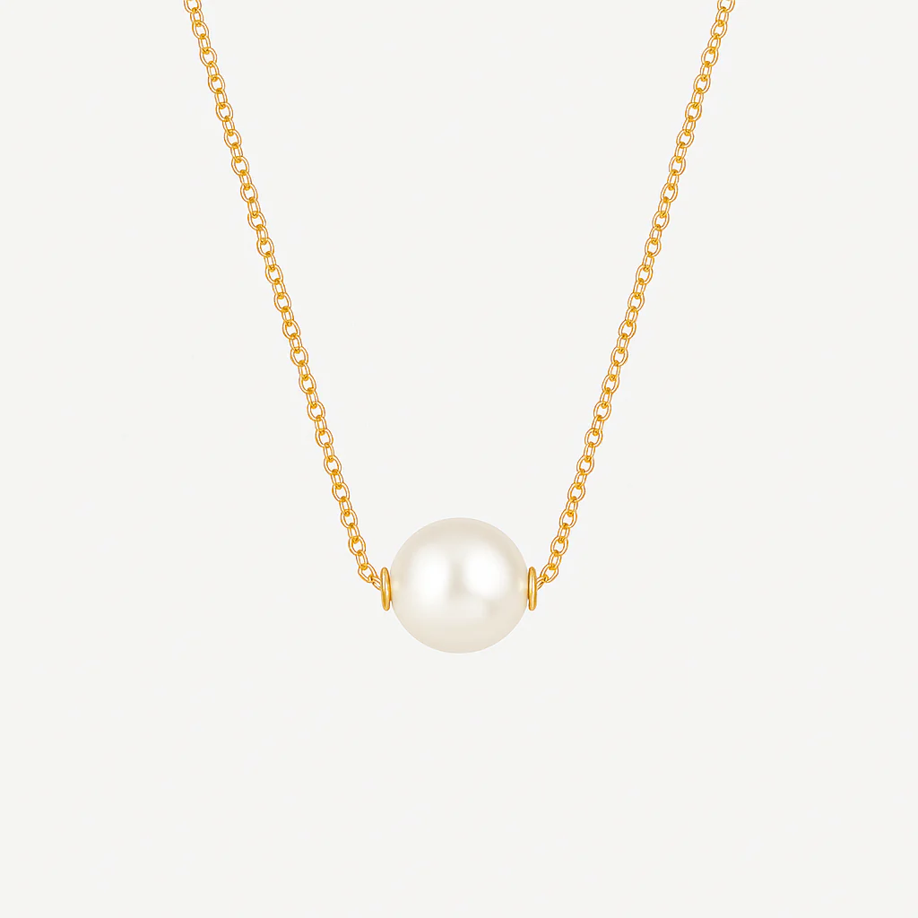 Yellow Pearl Pendant Necklace