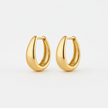 Yellow Gold Oval Earrings
